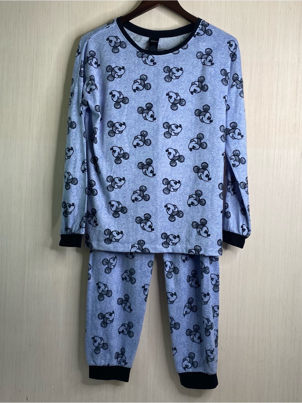 Disney Mickey Mouse Women’s 2 Piece Soft Cozy Lounge Pajama Set Blue Small
